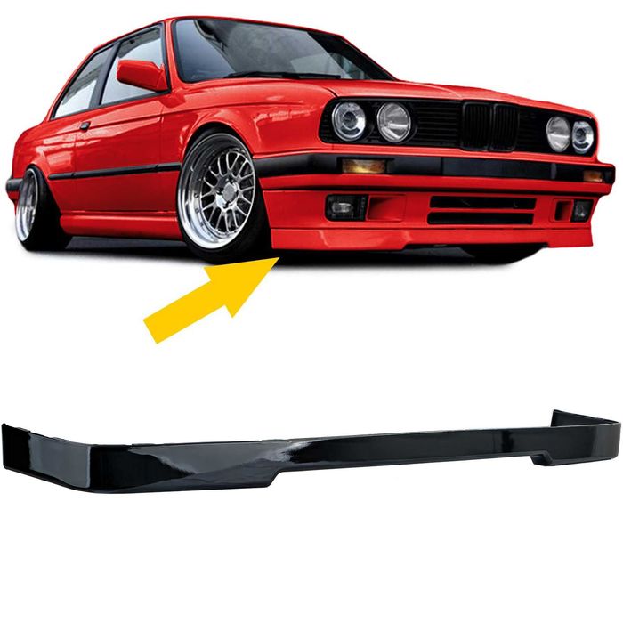 Lip IS prelungire bara de protecție BMW E30 87-94 FL negru lucios