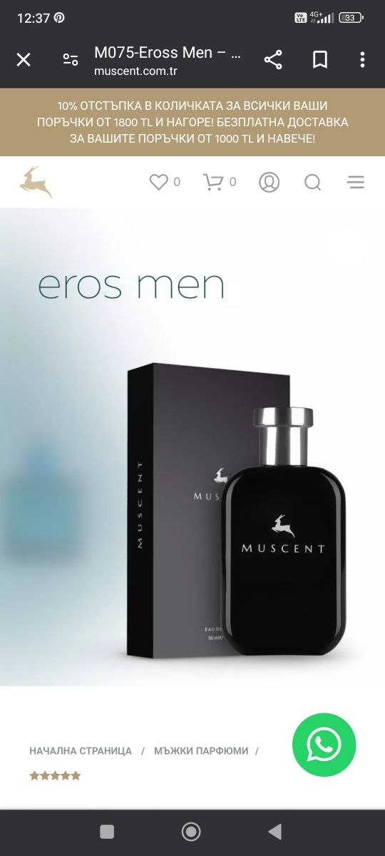 Парфюм Reese Witherspoon Avon и Muscent eros men