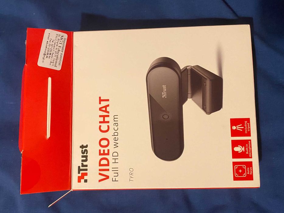 Camera web Trust Tyro, FullHD 1080p, microfon, tripod