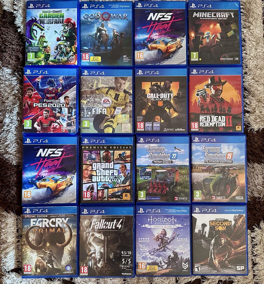 PlayStation 4 с 2 Джойстика | 16 ИГРИ | ПЕРФЕКТНО СЪСТОЯНИЕ