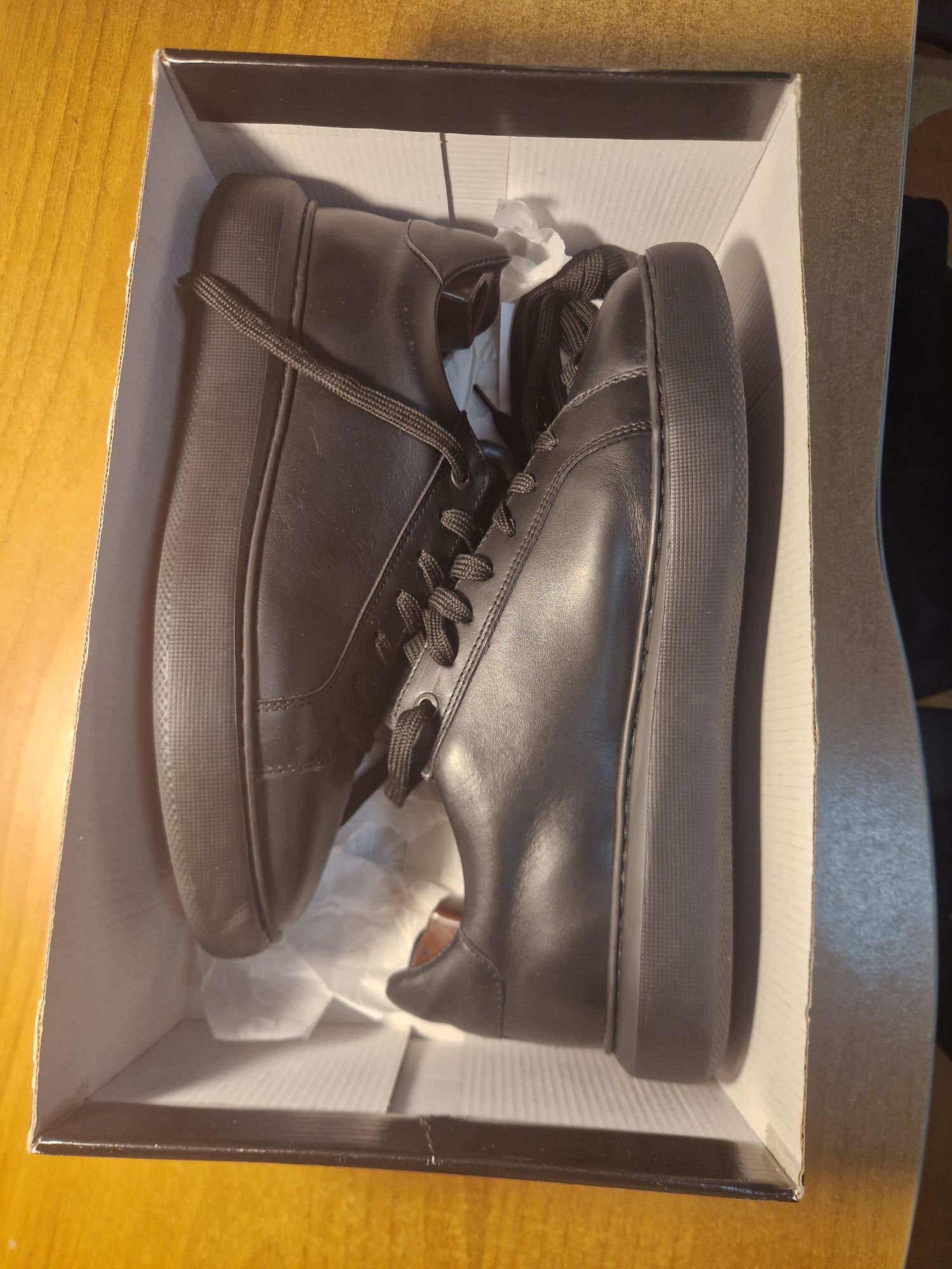 Sneakers negri piele naturala Bigotti