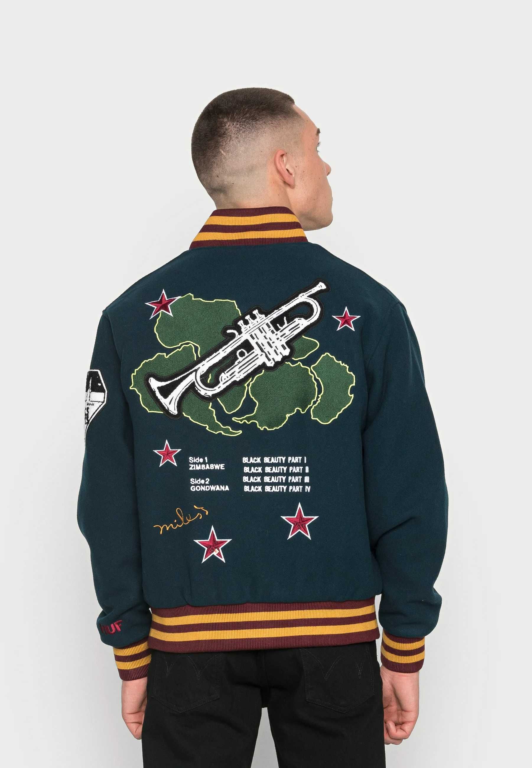 НОВО HUF x Miles Davis Pangaea Varsity Jacket ОРИГИНАЛНО мъжко яке - L