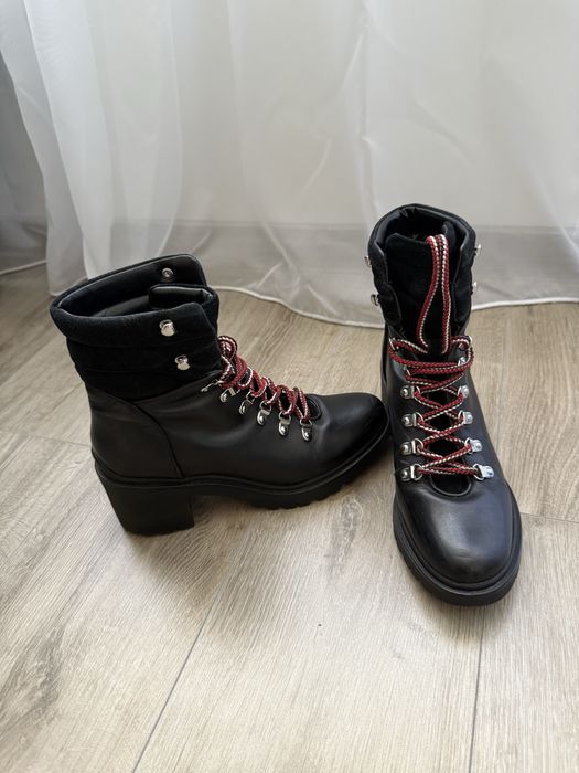 Зимни кожени боти Nine West с дебел ток