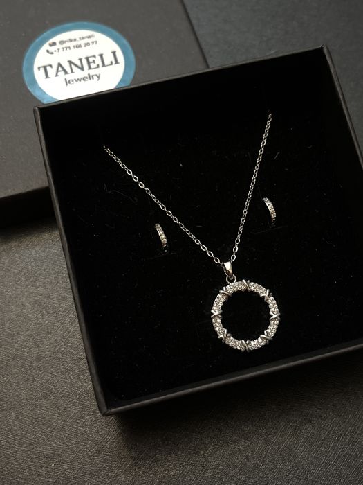 Набор украшений Новый 4.000 тенге из нержавеющей стали с цирконами