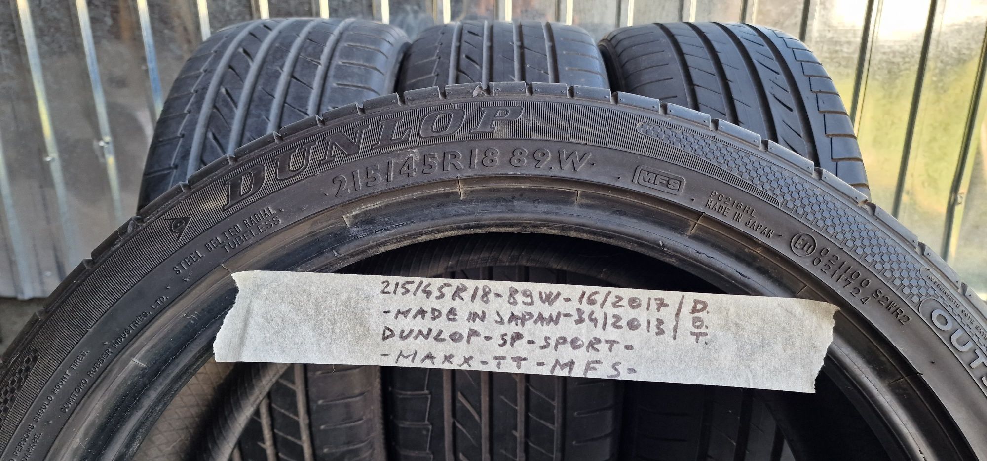 215/45 R18 - 4 anvelope - Dunlop - de vara - 6mm+