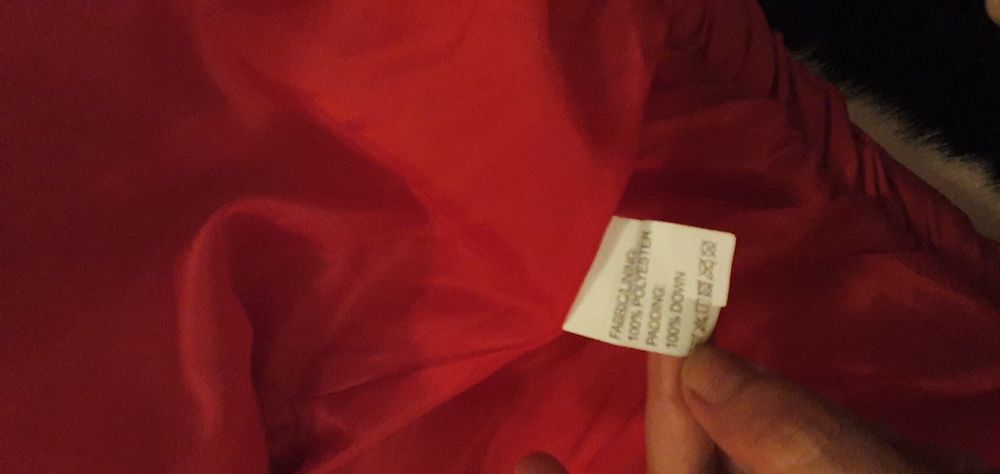 Geaca puf La Femme, culoare rosu, marime M-L / noua