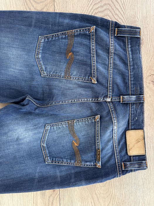 Blugi NUDIE Grim Tim Albastru Barbati | Marime 33 x 34 (Talie 82 cm)