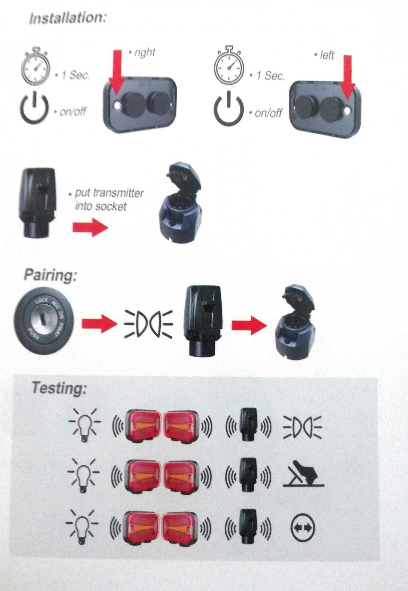 Безжични преносими диодни LED стопове, 12-24V, с магнит и неон ефект
