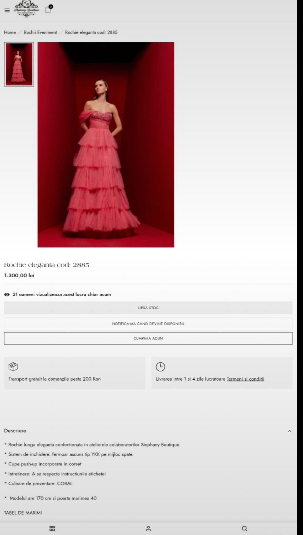 Rochie elegantă de seara,bal, nunta, botez -Umit fuchsia, 40
