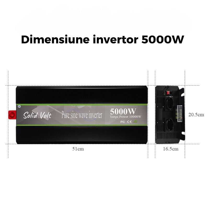 Invertor sinus pur 5000W/10000W, 12V – 220V, 24V – 220V