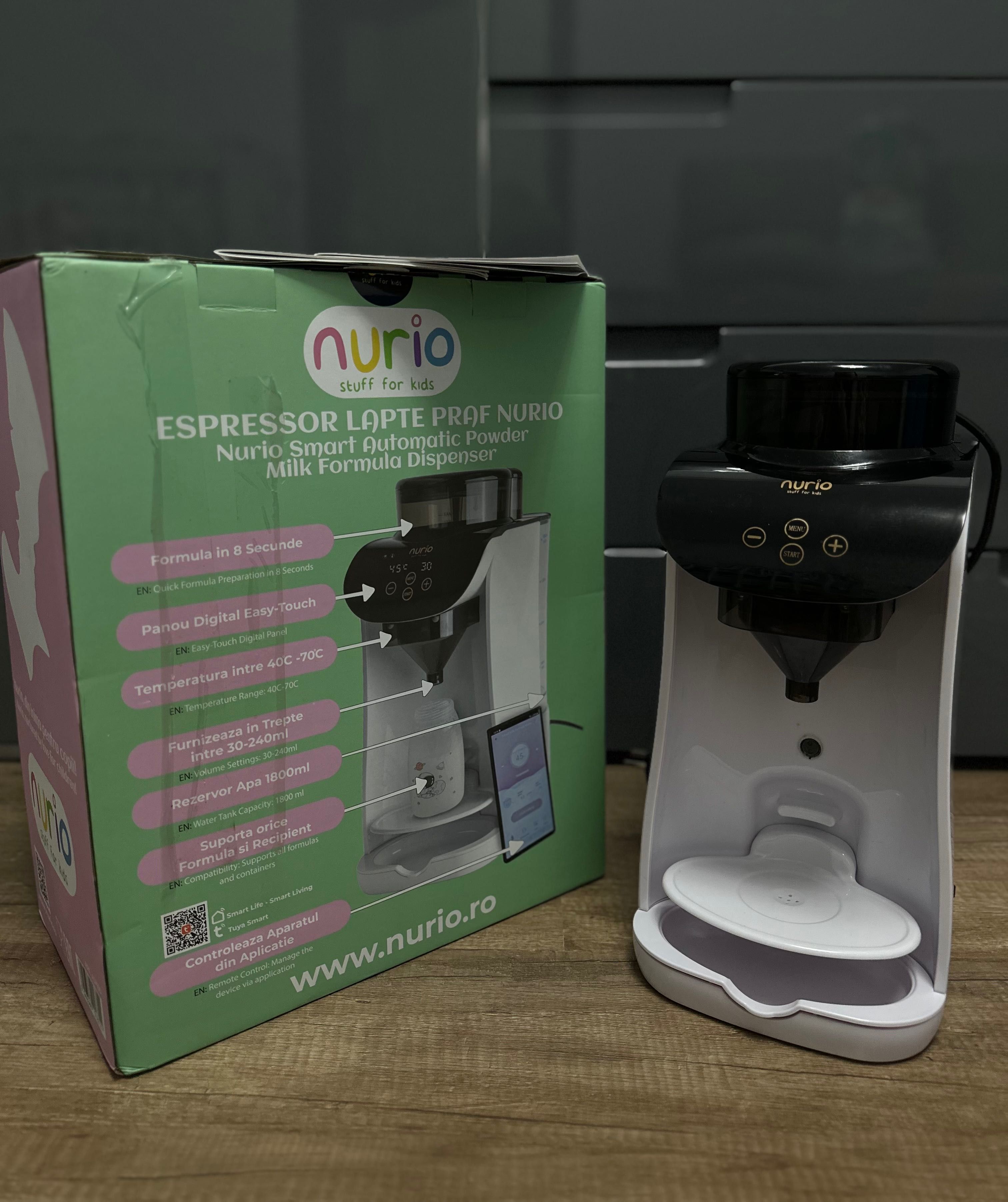 Aparat preparare lapte praf Nurio, smart & wireless – puțin folosit