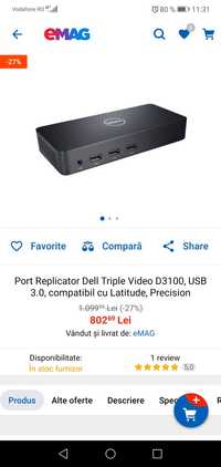 Port replicator Dell triple video 3.0 D3100