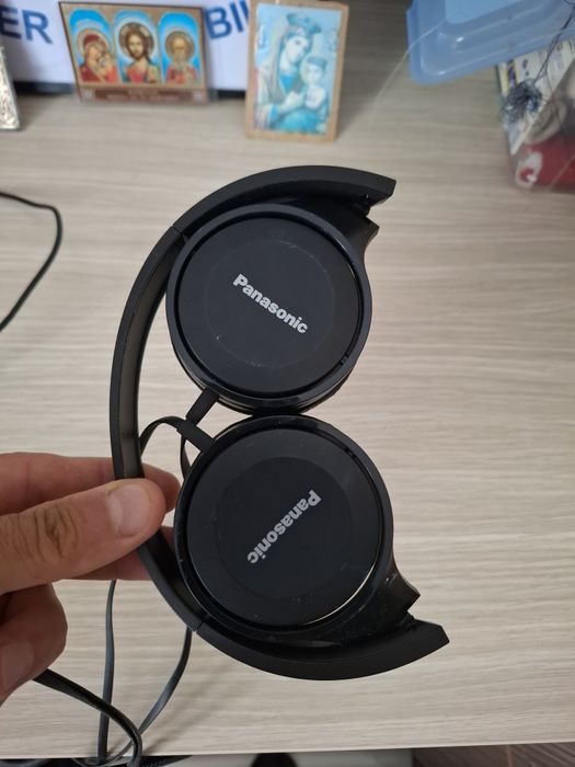 Casti PANASONIC RP-HF100E-K, Cu Fir, On-Ear, negru