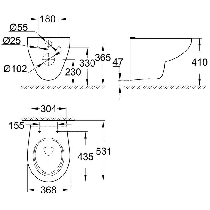 Нови тоалетна чиния Grohe Bau Ceramic Rimless и капак забавено падане