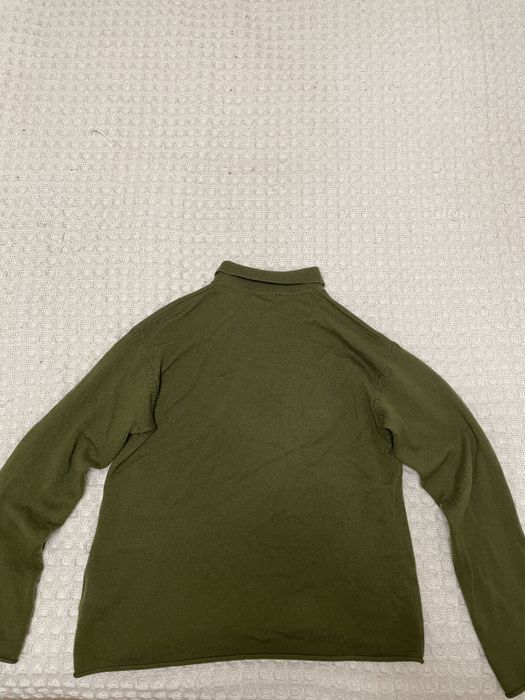 Мъжки тъмнозелен пуловер с яка Tommy Hilfiger