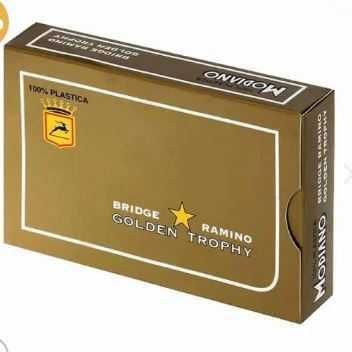 Карти за покер два комплекта Golden Trophy Ramino 100% пластик