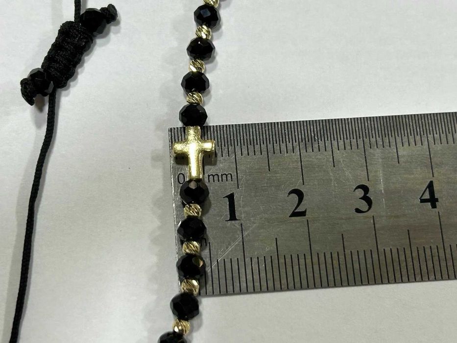 Златна гривна с кръст и мъниста 14 К 585 /1,46 гр.