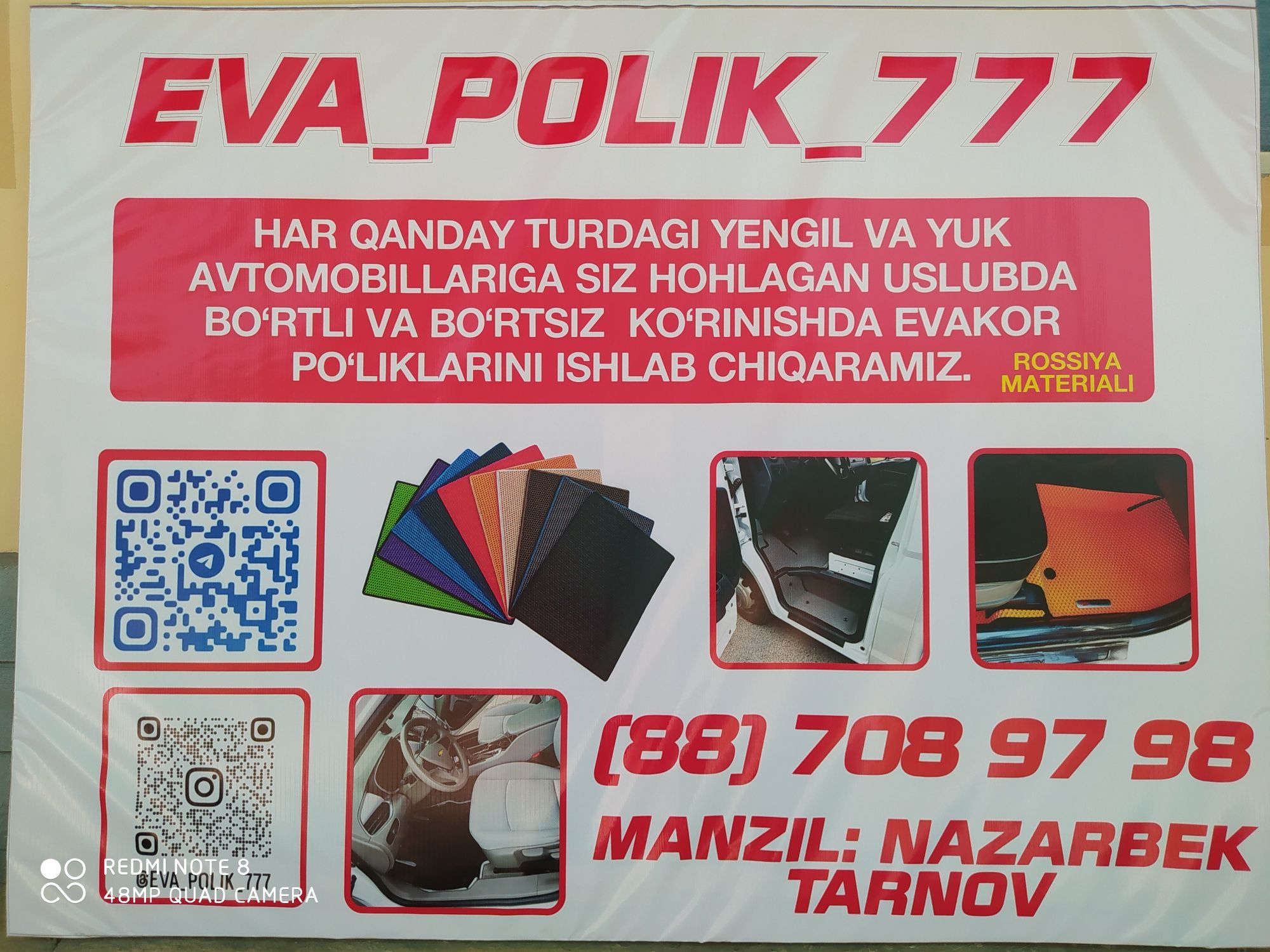 Evako'r Po'liklar mavjud Rossiya material super skidkada