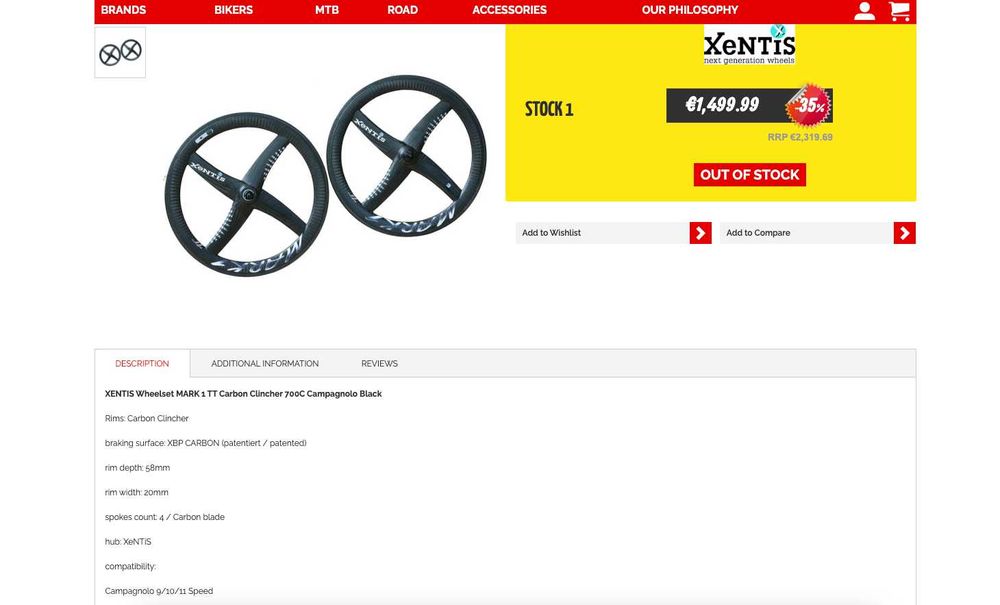 Xentis MARK 1 TT, Carbon Roti & Fuji D6