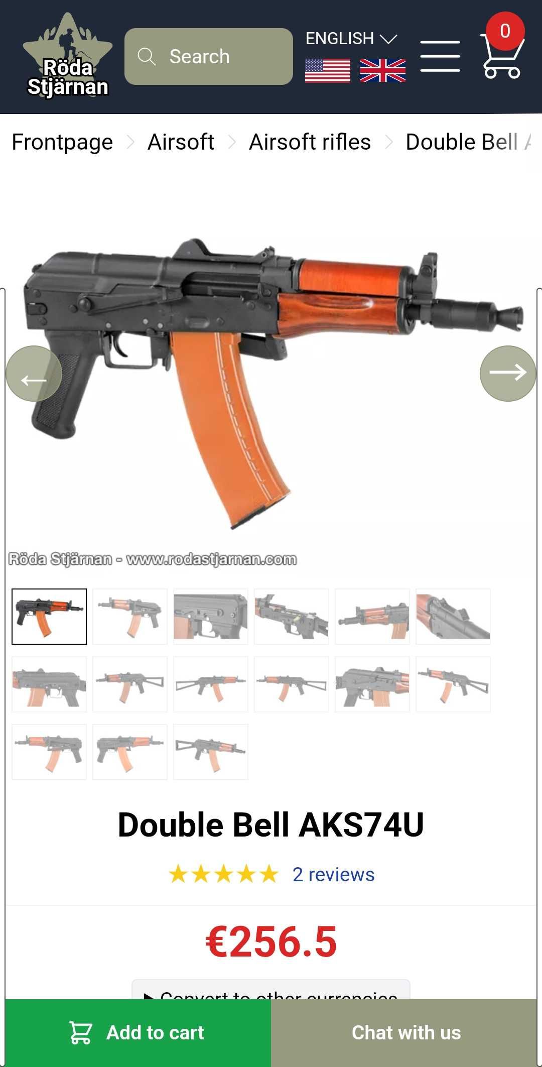 Еърсофт double bell AK-74SU Full metal