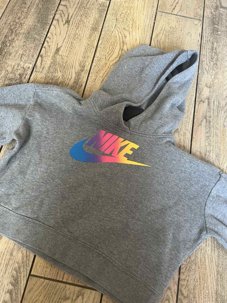 Nike суитчър/блуза сив момиче къс XL 156-166 см 10-12 год crop top кро