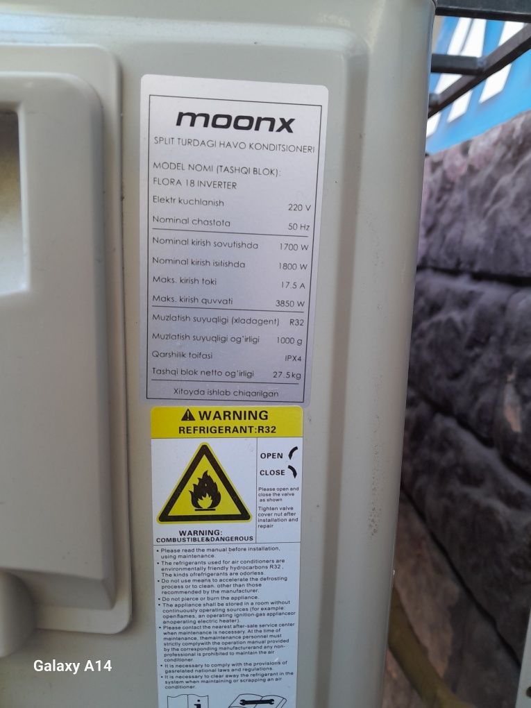MOONX DC INVERTER 18 2 yil bo'ldi olinganiga