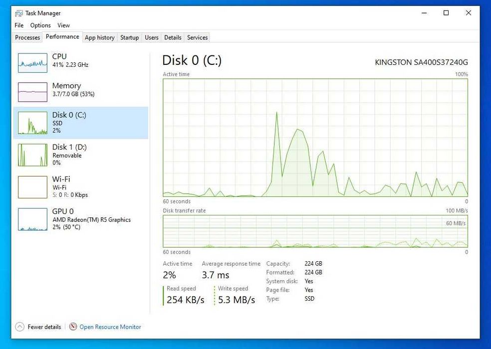 Laptop HP15 procesor AMD A8 RAM 8GB DDR3 SSD 240GB