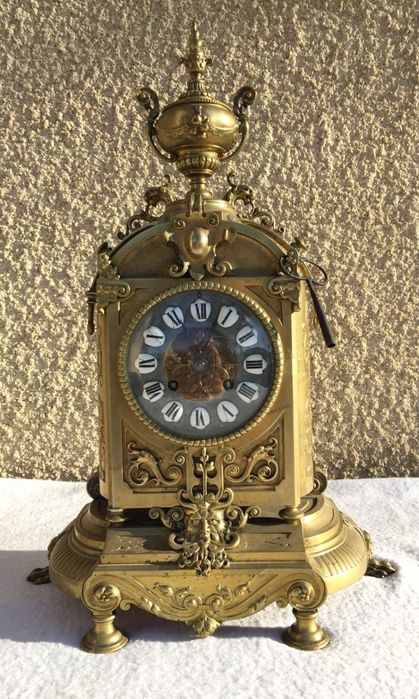 Роскошные дворцовые огромные антикварные часы! Бронза!