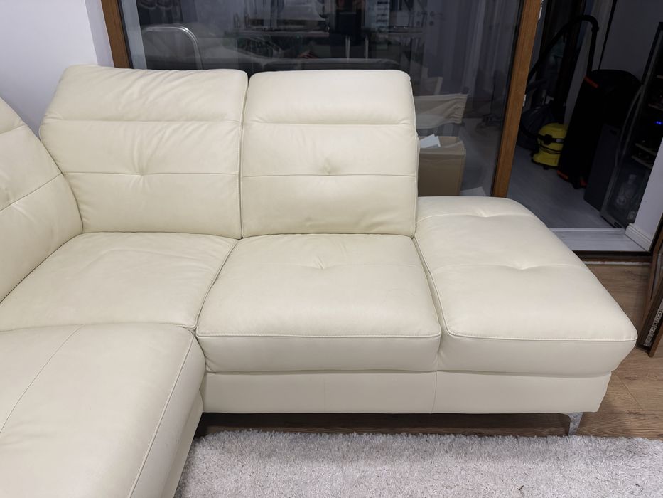 Canapea coltar cu recliner electric (piele naturala)
