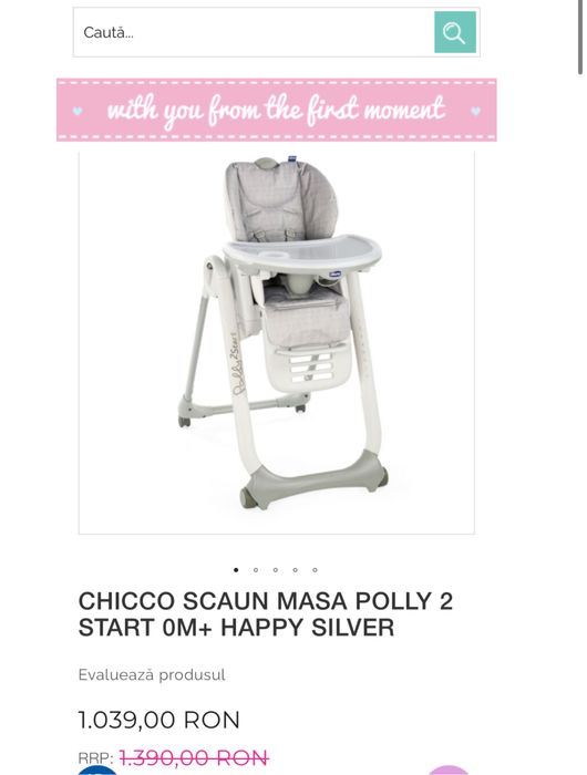 Scaun de masa bebelusi - CHICCO - POLLY 2 START