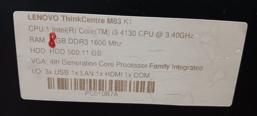 продавам компютър Lenovo ThinkCentre M83 SFF с windows 10