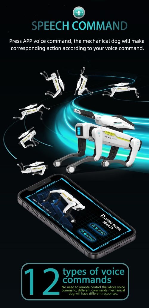 Caine Ai Smart Dog robot motorizat electric, cu voce sau telecomanda
