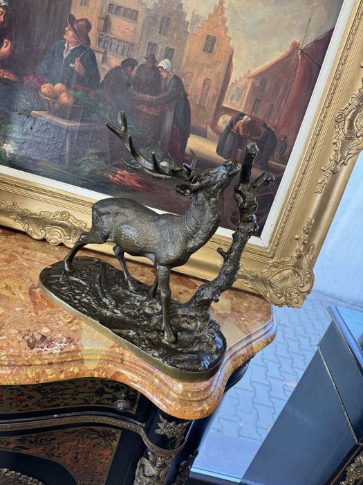 Sculptura cerb din bronz masiv