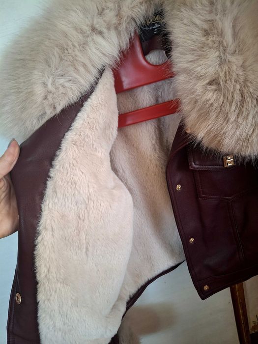 Зимно, кожено яке - бордо