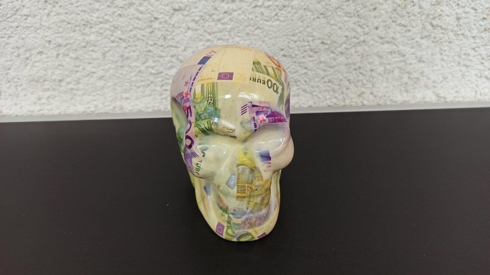 Pusculita craniu skull model euro money vintage cadou
