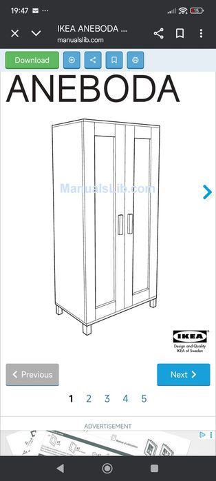 Dulap Ikea Aneboda 2 usi