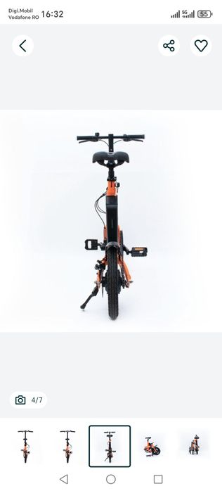 iVELO Bicicleta elec pliabila bat LG LI-ion 7.8Ah 50km,bluetooth porto