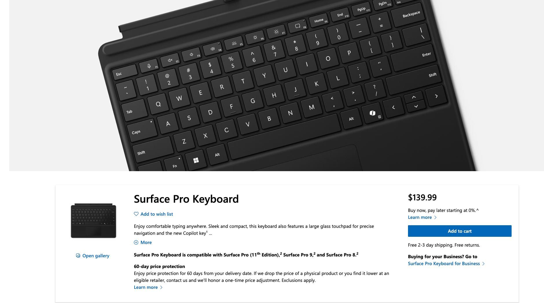 Клавиатура за таблет AZERTY Microsoft surface pro signature keyboard