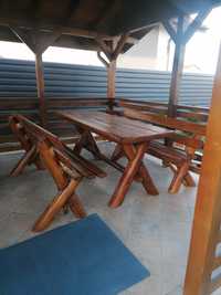 Vând set de masa cu băncuțe rustice
