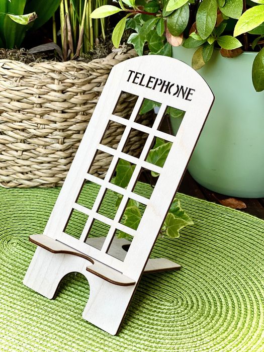 Поставка за телефон от дърво. Универсална! На едро! 1100 броя