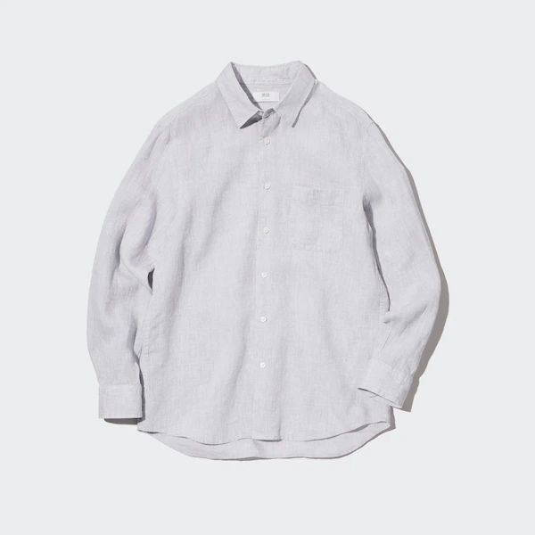 Мужская рубашка из льна uniqlo