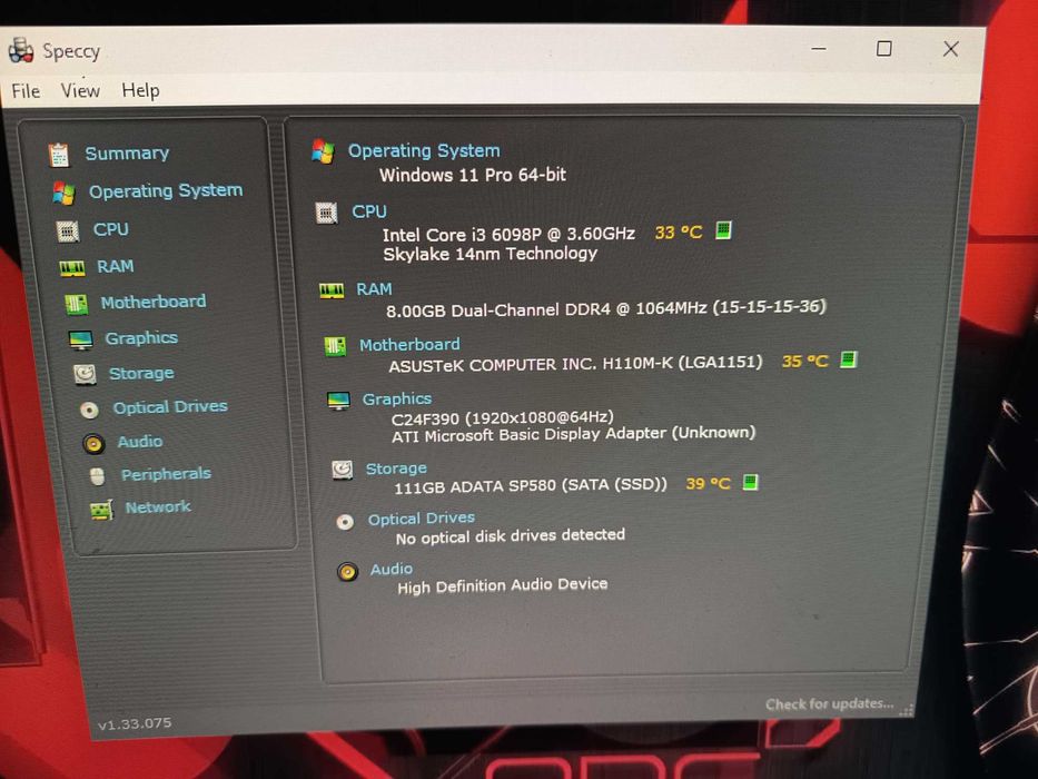 Kit esport gaming, gen 6, Core i3 6098p + placa Asus H110