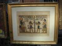 Papirus egiptean inramat sticla protectie Decoratiuni interioare Rama