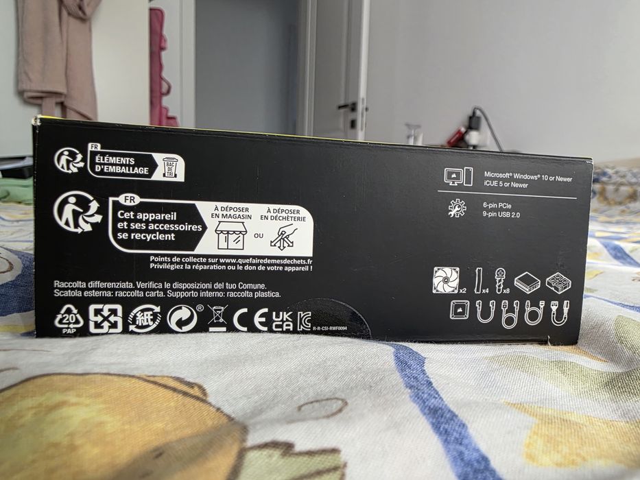 Ventilator Corsair iCUE LINK RX140 RGB, 140mm PWM, Twin Pack, Negru