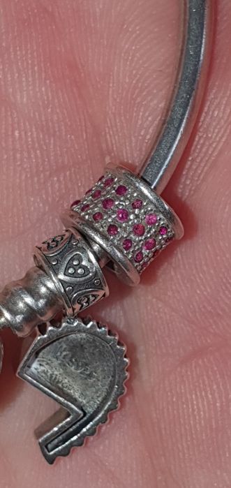 Brățară argint 19 cm + doua charmuri