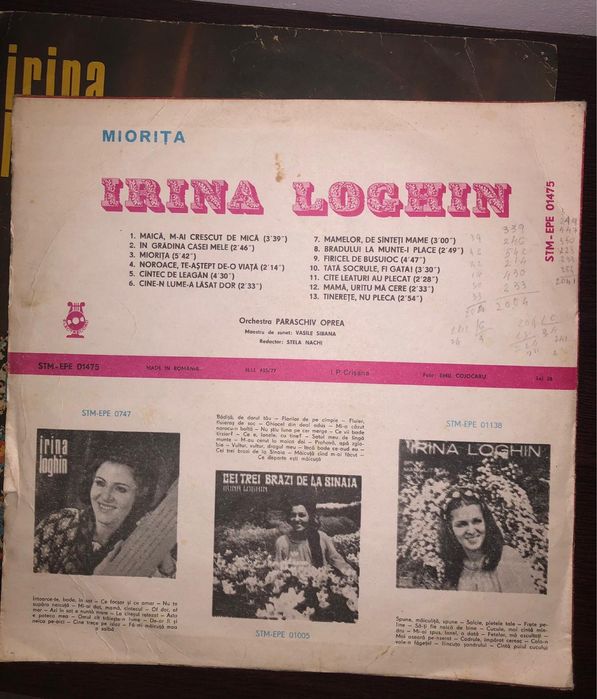 Colecție viniluri Irina Loghin – Electrecord (originale, anii ‘70)
