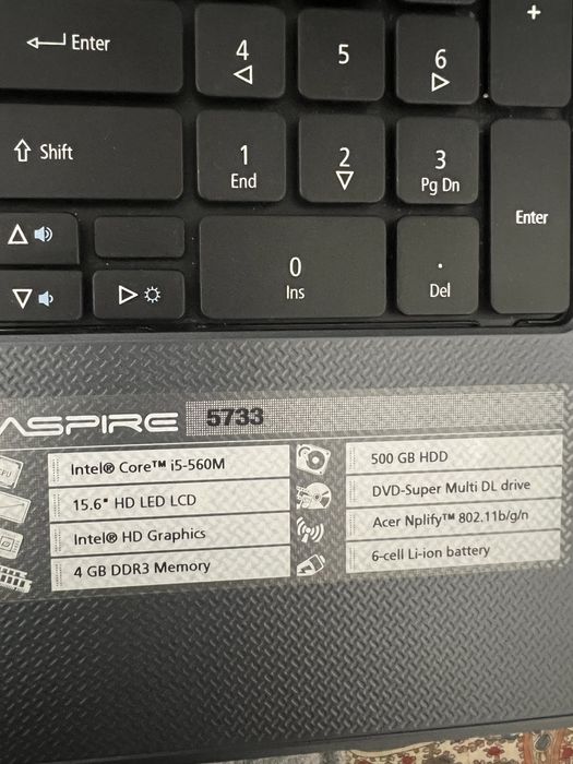 Laptop acer aspire 5733
