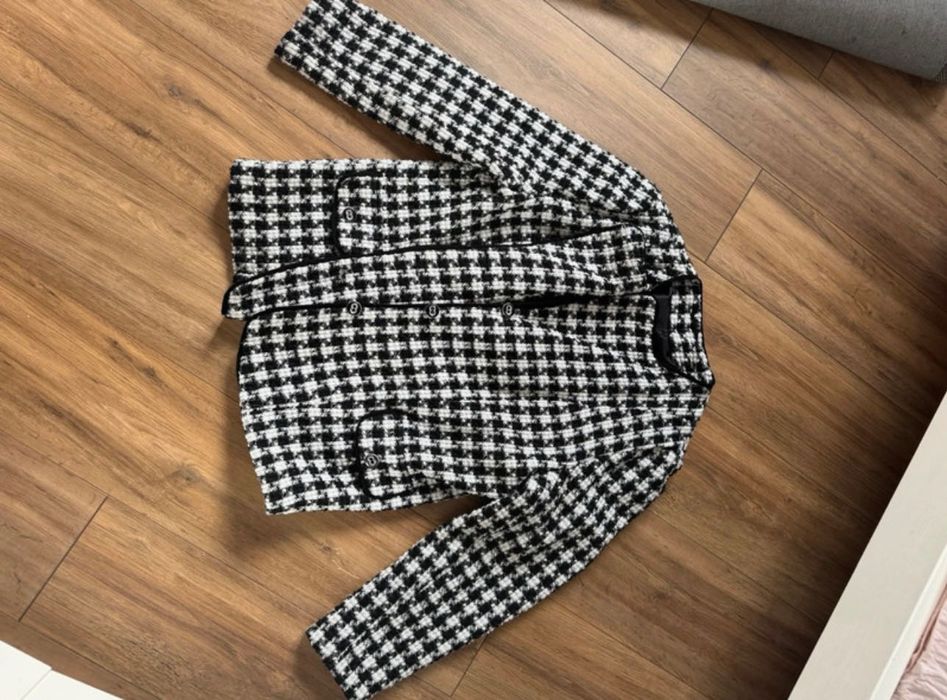 Blazer dama marimea XL, culoare alb negru