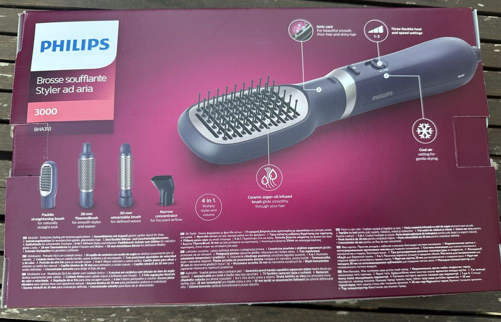 Perie cu aer cald Philips Seria 3000 BHA313/00, 800W