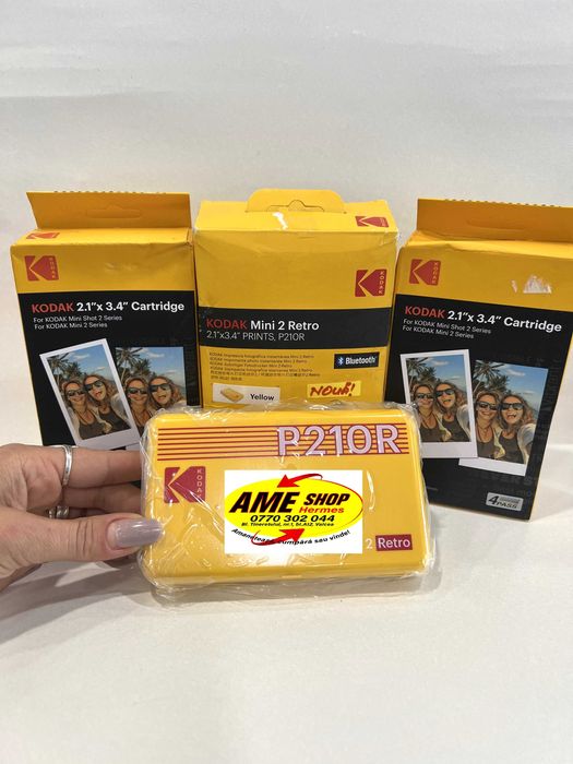 Imprimantă Kodak Mini 2 Retro, 2 rezerve și 60 buc de hârtie, NOUĂ!